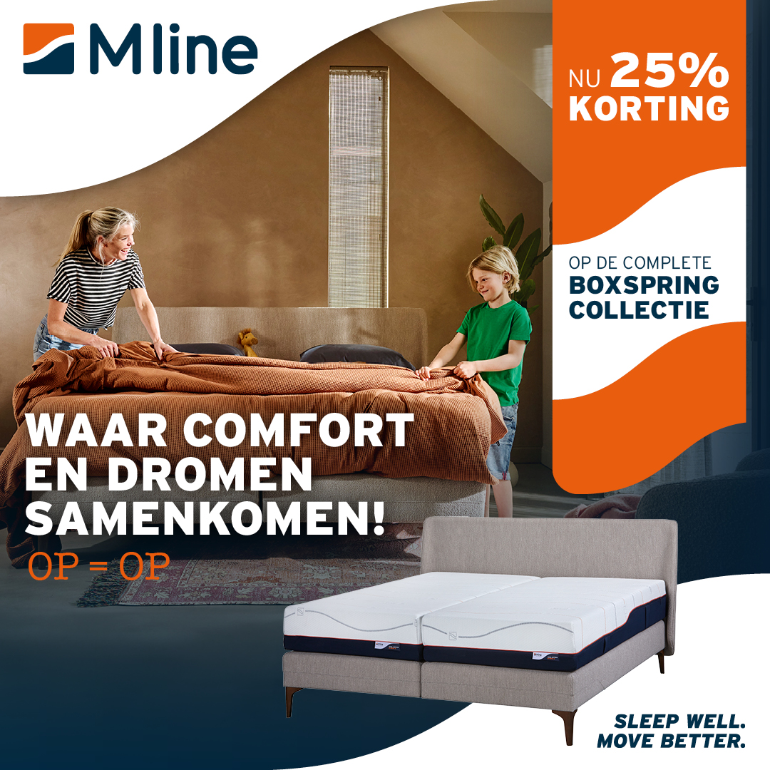 ACTIE - 25% korting op Mline boxsprings